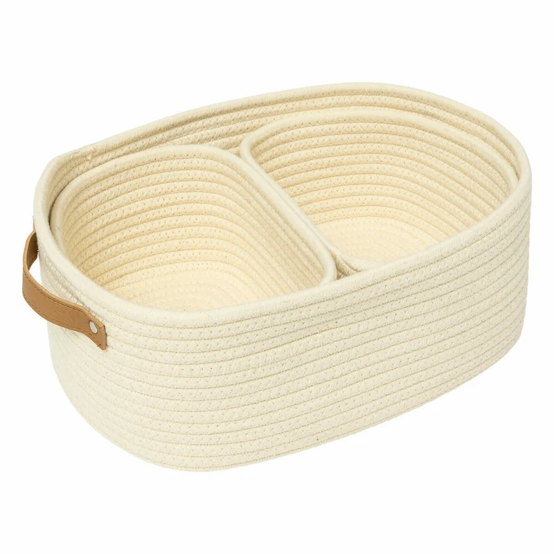 5five Simply Smart Körbe, 3-tlg., Aufbewahrungskorb, Korb, Polyester, Beige, 204911A
