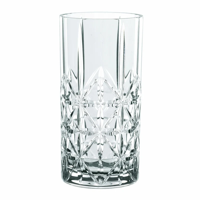 Nachtmann Highland Longdrinkglas, 4-tlg., Wasserglas, Saftglas, Kristallglas, 375 ml, 0097784-0