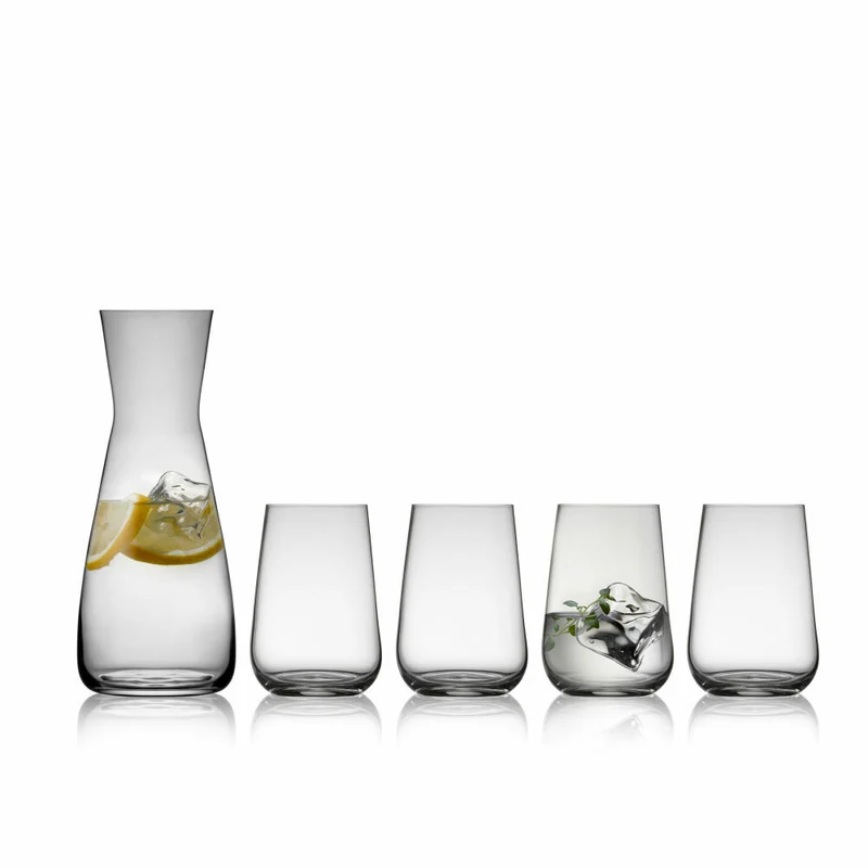 Lyngby Glas Kaffee-Set Juvel 5-tlg., Karaffe mit 4 Gläsern, Kristallglas, Transparent, 34520