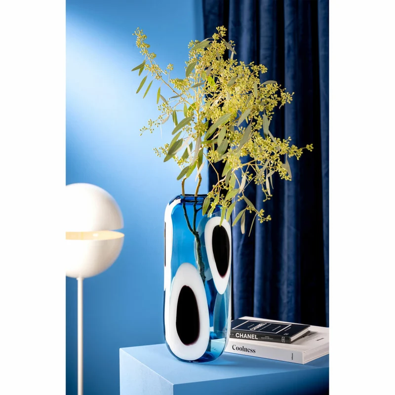 Leonardo Vase Occhi Blu, Blumenvase, Dekovase, Glasvase, Glas, H 36 cm, 047511
