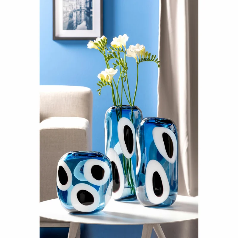 Leonardo Vase Occhi Blu, Blumenvase, Dekovase, Glasvase, Glas, H 36 cm, 047511