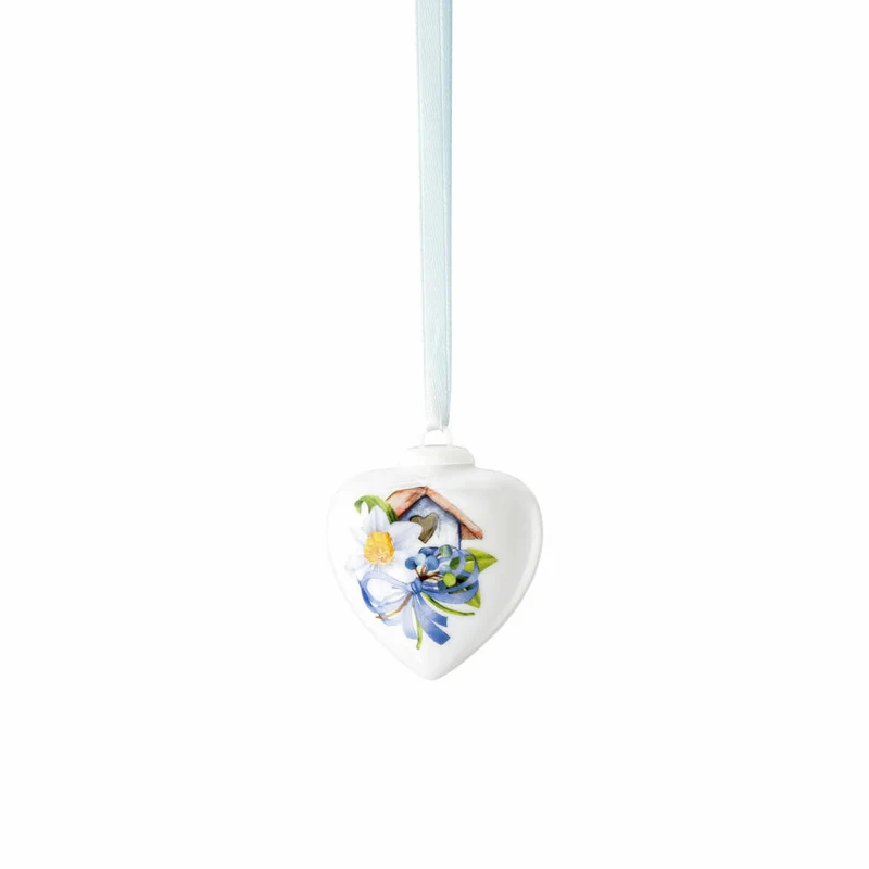 Hutschenreuther Deko-Mini-Herz Frühlingsgrüße - Narzisse Weiß, Porzellan, Mehrfarbig, 5.4 cm, 02256-727123-27840