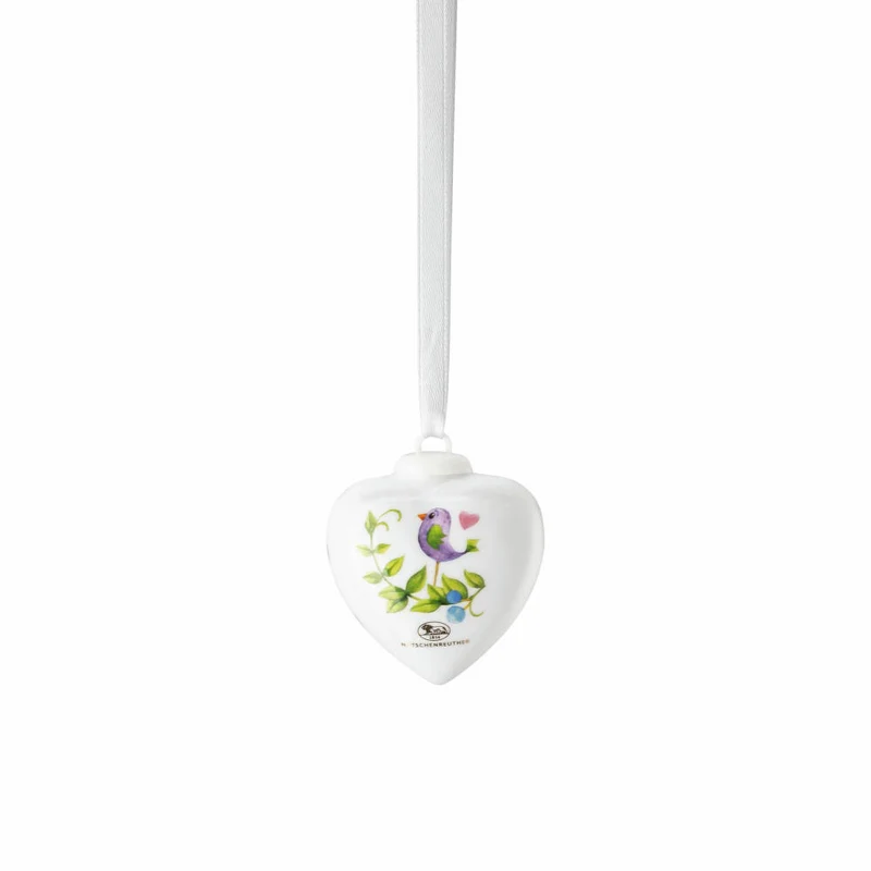 Hutschenreuther Deko-Mini-Herz Frühlingsgrüße - Narzisse Weiß, Porzellan, Mehrfarbig, 5.4 cm, 02256-727123-27840