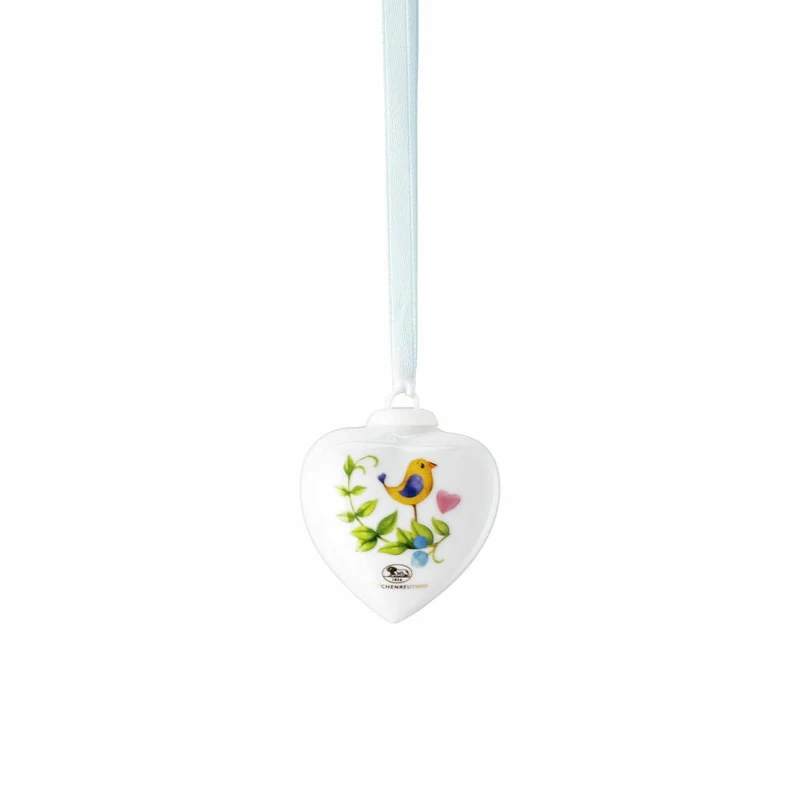 Hutschenreuther Deko-Mini-Herz Frühlingsgrüße - Narzisse Orange, Porzellan, Mehrfarbig, 5.4 cm, 02256-727125-27840