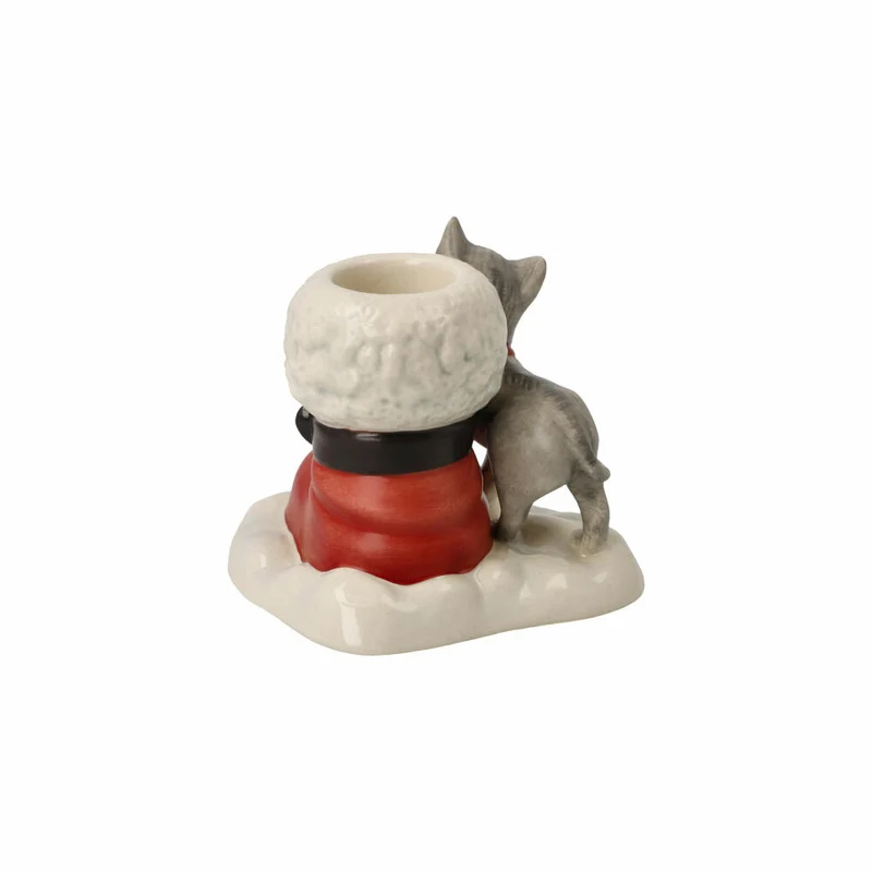 Goebel Kerzenhalter Lass uns kuscheln, Weihnachtsdeko, Steingut, Bunt, 7 cm, 66704501