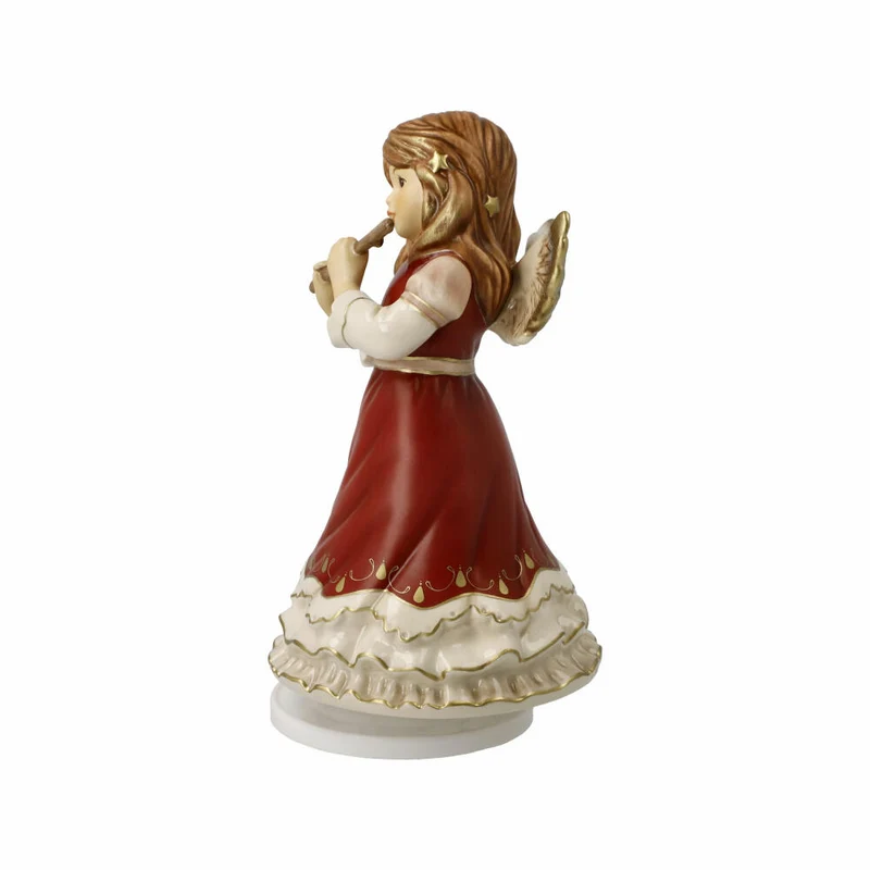 Goebel Dekofigur Engel Stille Nacht mit Musikwerk, Steingut, Bordeaux, 16.5 cm, 41685291