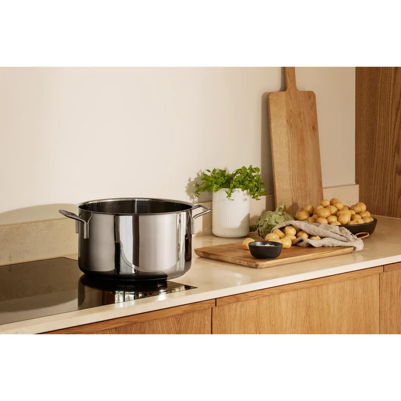 Eva Trio Stainless Steel Topf, Kochtopf, Induktionsgeeignet, Aluminium, Edelstahl, Polished Steel, 9 L, 302490