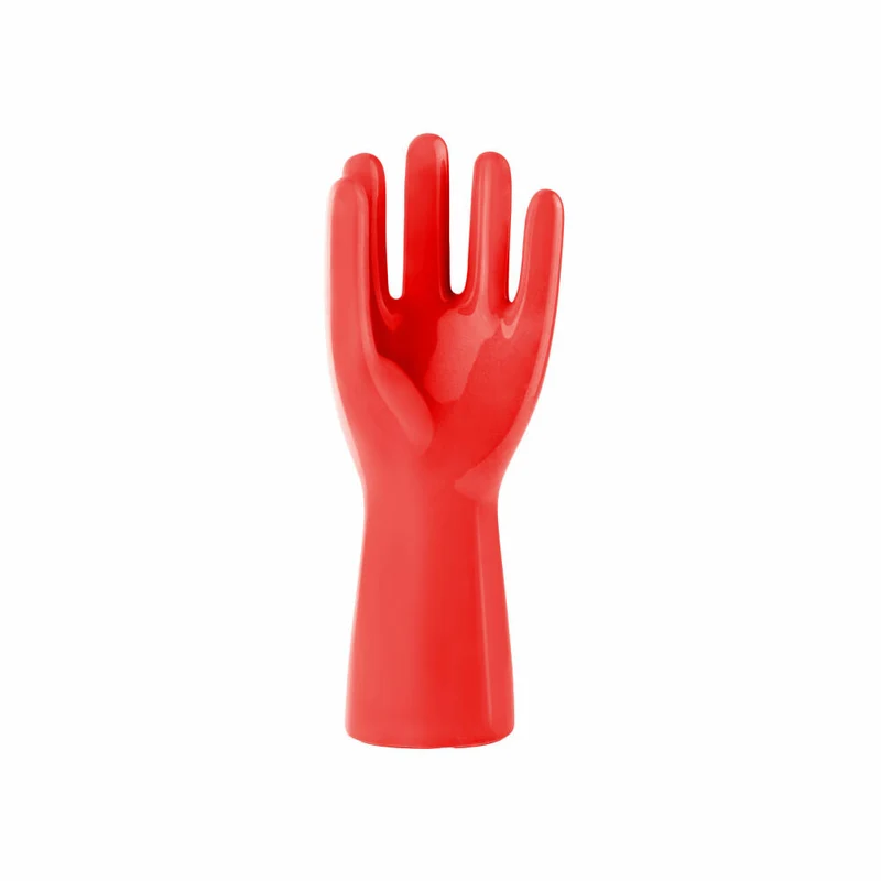 Donkey Products Schmuckhalter Arts of Parts Hand klein, Schmuckständer, Steingut, Rot, 7 x 4 x 18 cm, 211011