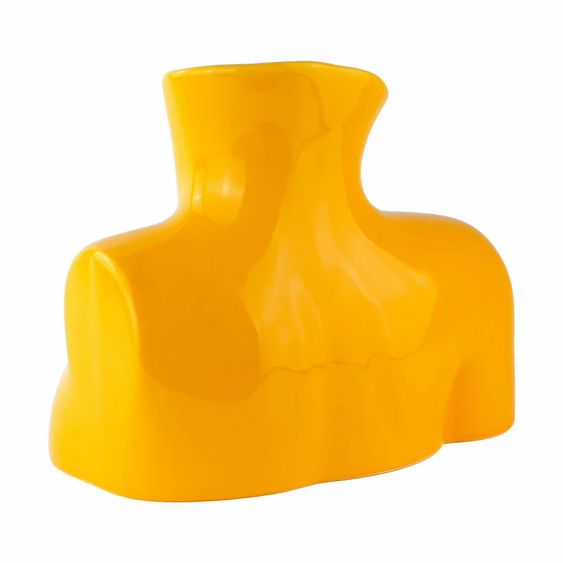 Donkey Products Vase Arts of Parts Torso, Blumenvase, Dekovase, Dekoration, Steingut, Gelb, 25 x 17 x 21 cm, 211013