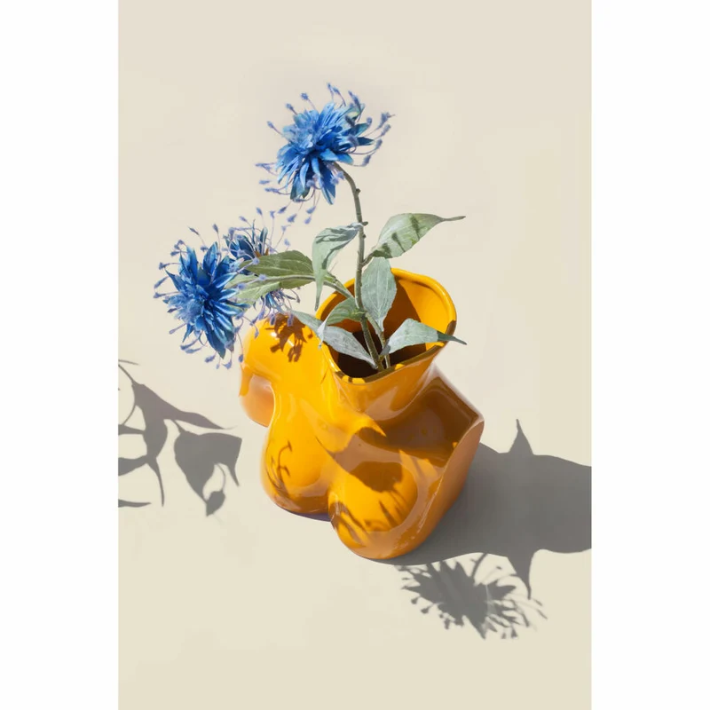 Donkey Products Vase Arts of Parts Torso, Blumenvase, Dekovase, Dekoration, Steingut, Gelb, 25 x 17 x 21 cm, 211013