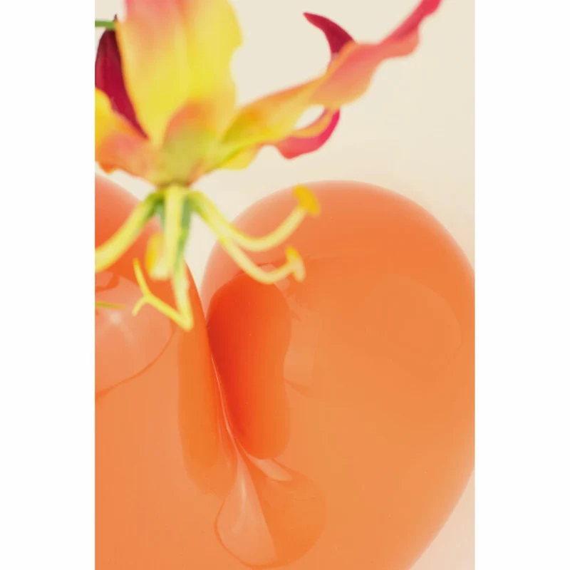 Donkey Products Vase Arts of Parts Sulcus, Blumenvase, Dekovase, Dekoration, Steingut, Orange, 18 x9.5 x 18 cm, 211014