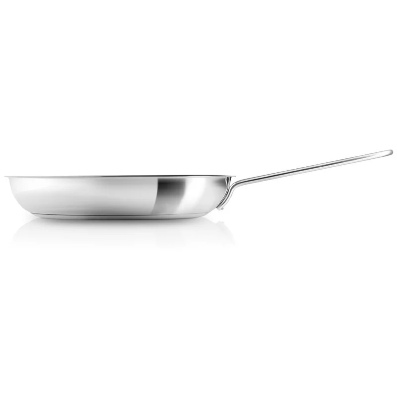 Eva Trio Stainless Steel Bratpfanne, Pfanne, Keramikbeschichtung, Induktionsgeeignet, Aluminium, Edelstahl, Polished Steel, 30 cm, 302513