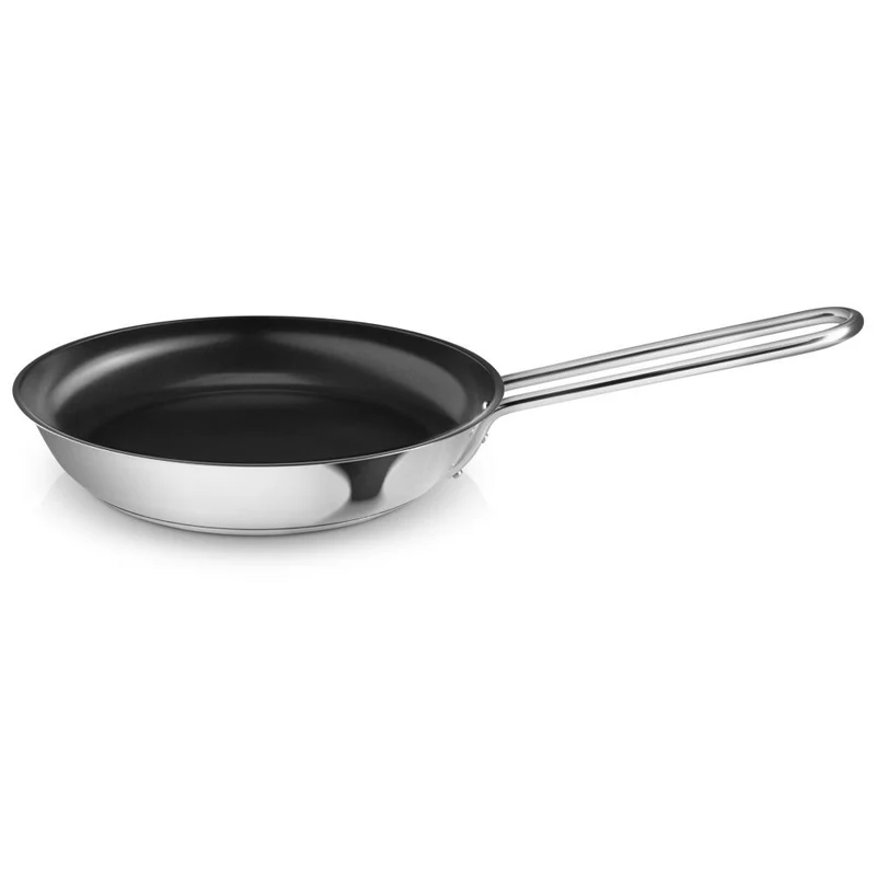 Eva Trio Stainless Steel Bratpfanne, Pfanne, Induktionsgeeignet, Aluminium, Edelstahl, Polished Steel, 20 cm, 302720
