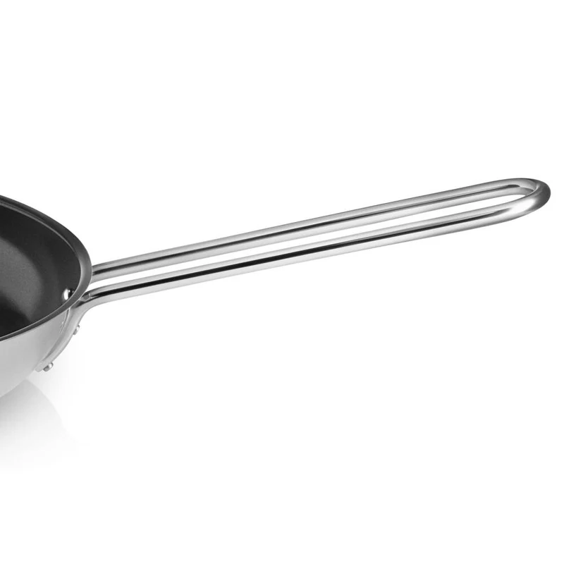 Eva Trio Stainless Steel Bratpfanne, Pfanne, Induktionsgeeignet, Aluminium, Edelstahl, Polished Steel, 24 cm, 302724