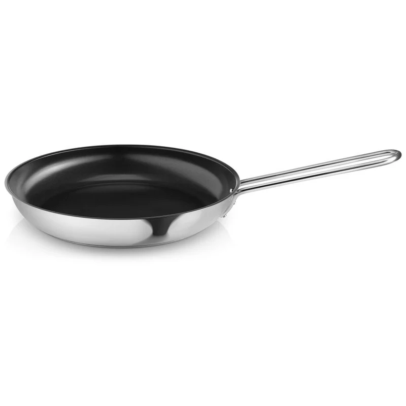 Eva Trio Stainless Steel Bratpfanne, Pfanne, Induktionsgeeignet, Aluminium, Edelstahl, Polished Steel, 30 cm, 302730