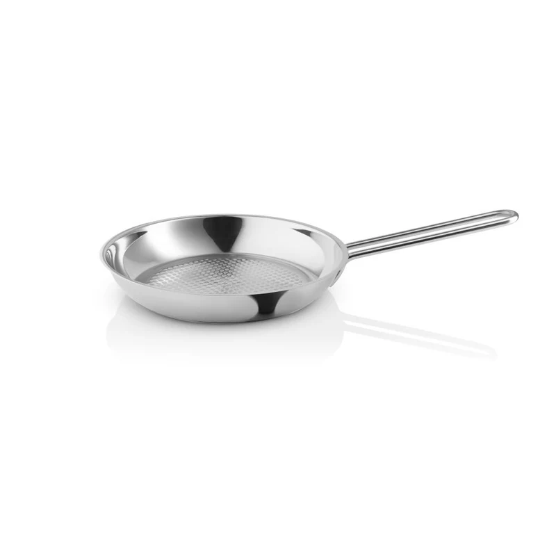 Eva Trio Stainless Steel Bratpfanne Honeycomb, Pfanne, Induktionsgeeignet, Aluminium, Edelstahl, Polished Steel, 24 cm, 303324