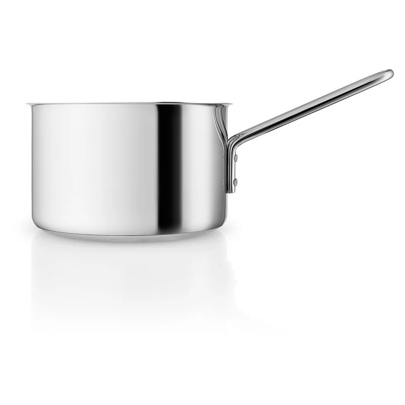 Eva Trio Stainless Steel Kasserolle, Kochtopf, Induktionsgeeignet, Aluminium, Edelstahl, Keramik Beschichtung, Polished Steel, 1.8 L, 312418