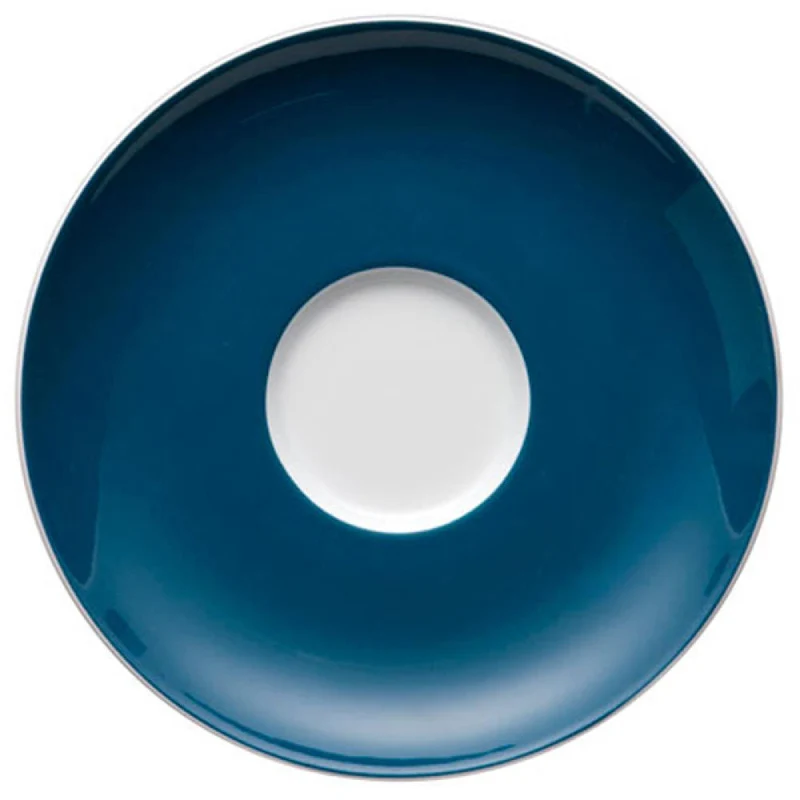 Thomas Sunny Day Untertasse für Kaffeetasse / Teetasse, Porzellan, Petrol Blue / Blau, Spülmaschinenfest, 14.5 cm, 14741