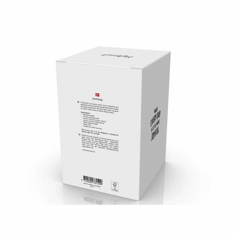 Hoptimist Lautsprecher Speaker L Soft White, ABS-Kunststoff, Stahl, Weiß, 23 cm, 33159