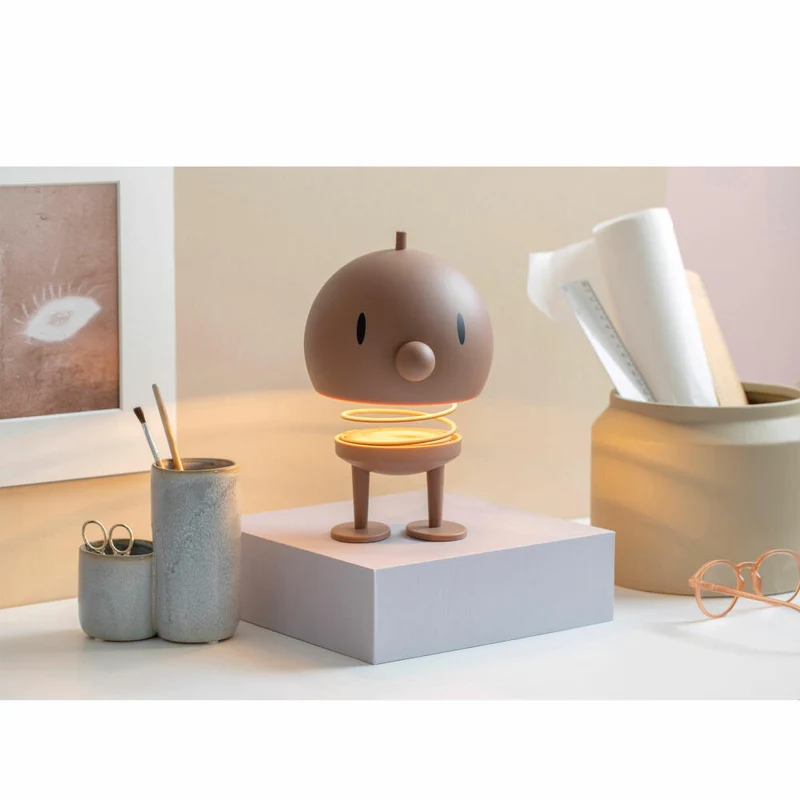 Hoptimist LED-Lampe XL Choko, Leuchte, ABS-Kunststoff, Stahl, Braun, 23 cm, 34142