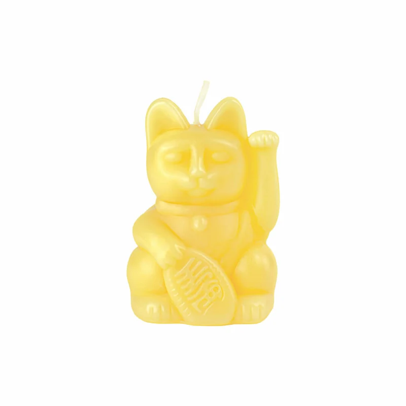 Donkey Products Figurenkerze Lucky Candles Yellow, Katzenkerze, Paraffinwachs, Gelb, 11.5 cm, 211020