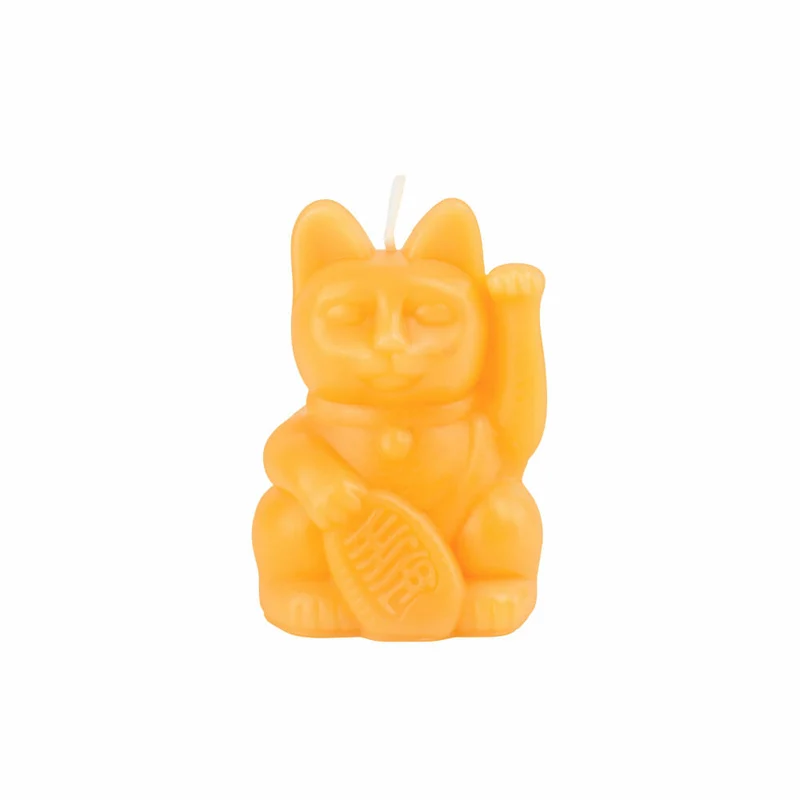 Donkey Products Figurenkerze Lucky Candles Peach, Katzenkerze, Paraffinwachs, Orange, 11.5 cm, 211022