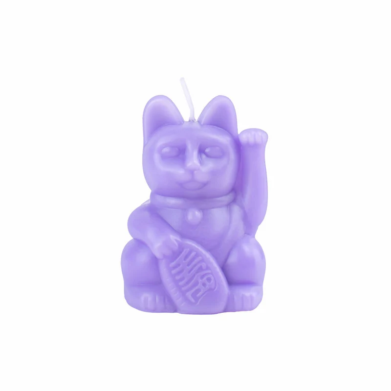 Donkey Products Figurenkerze Lucky Candles Lilac, Katzenkerze, Paraffinwachs, Lila, 11.5 cm, 211023