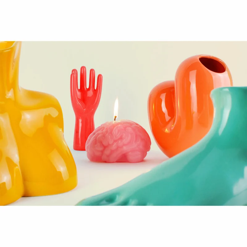 Donkey Products Figurenkerze Arts of Parts Brain Candle, Gehirn, Paraffinwachs, Rosa, 10 cm, 211024