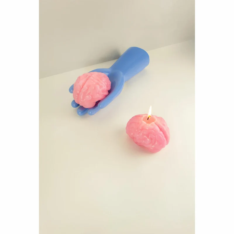 Donkey Products Figurenkerze Arts of Parts Brain Candle, Gehirn, Paraffinwachs, Rosa, 10 cm, 211024