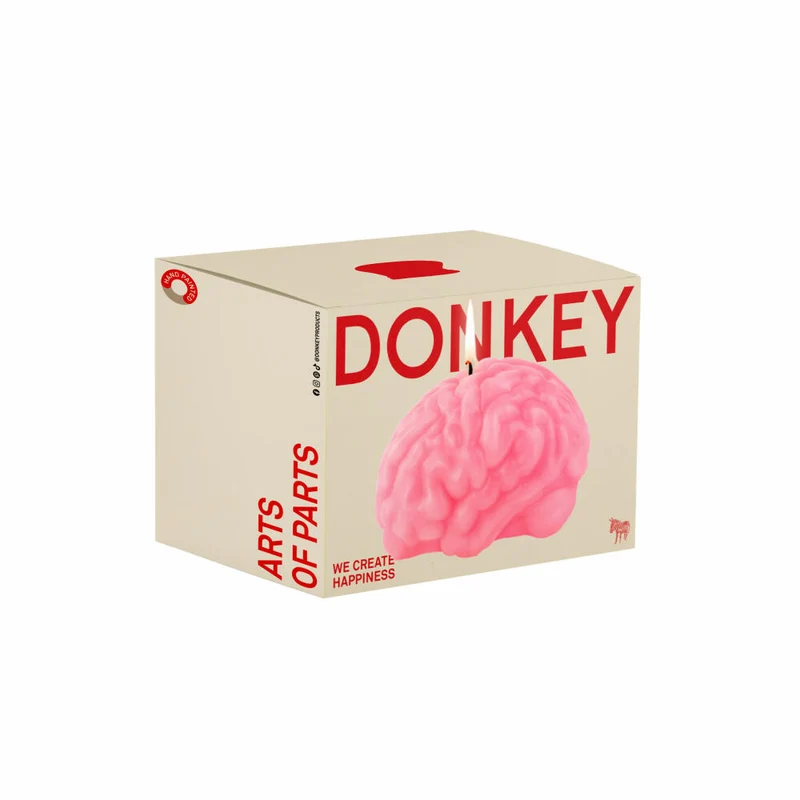 Donkey Products Figurenkerze Arts of Parts Brain Candle, Gehirn, Paraffinwachs, Rosa, 10 cm, 211024