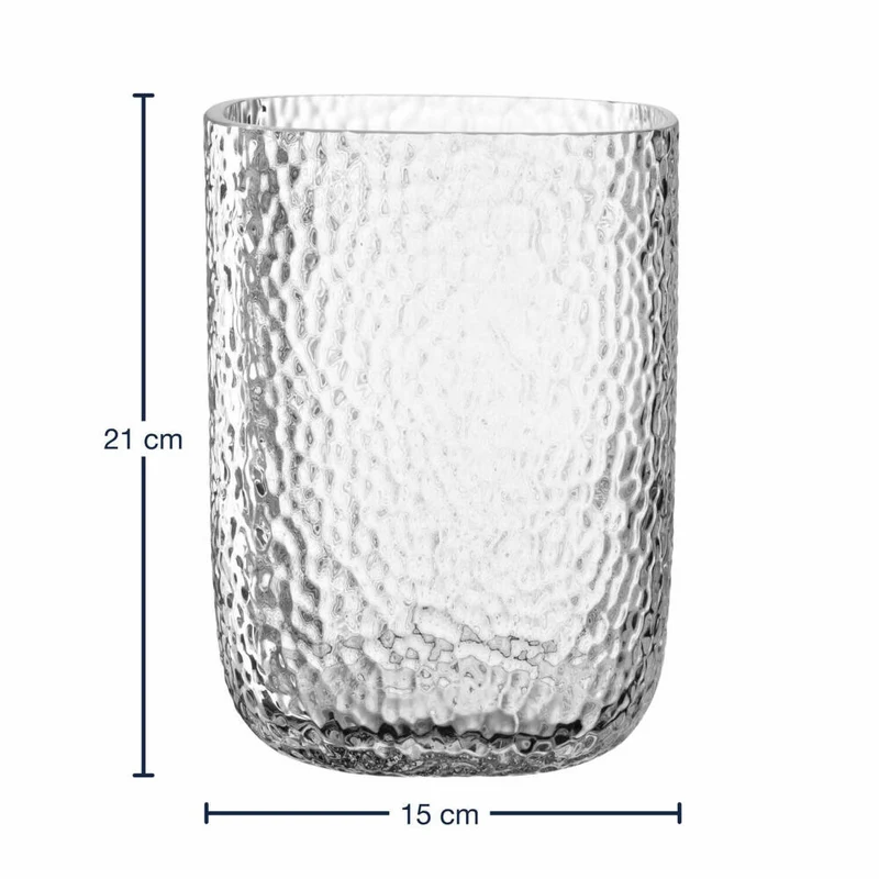 Leonardo Windlicht MARTELLO, Tischlicht, Kerzenhalter, Glas, 21 cm, 047097
