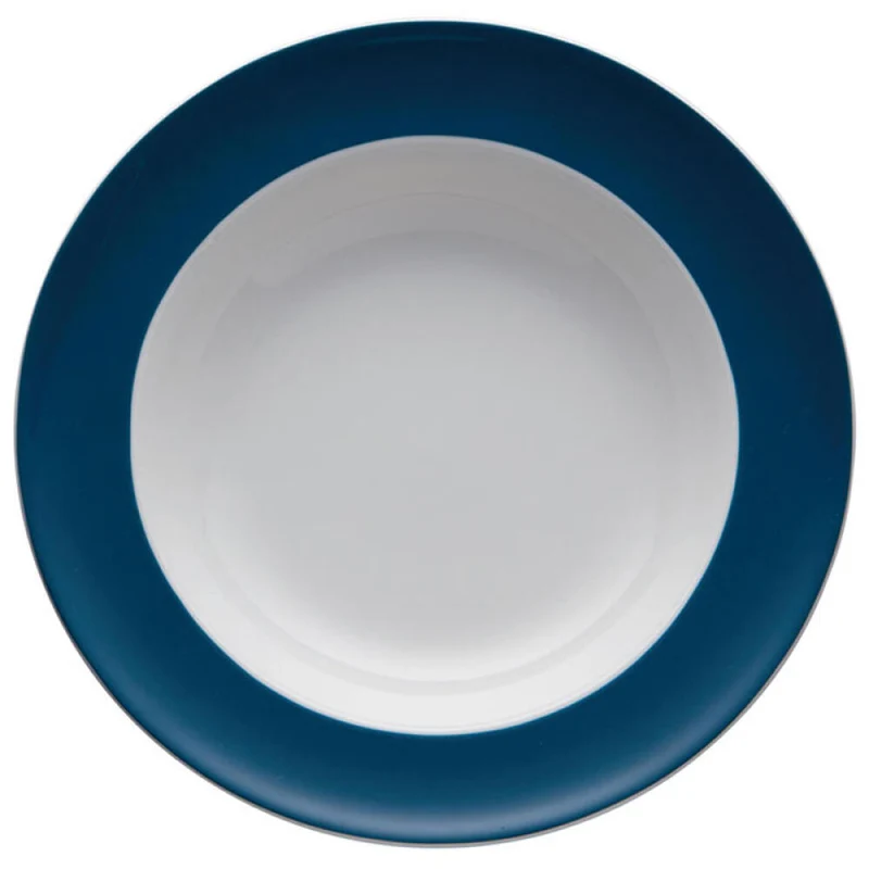 Thomas Sunny Day Suppenteller, Pastateller, Teller, Porzellan, Petrol Blue / Blau, Spülmaschinenfest, 23 cm, 10323