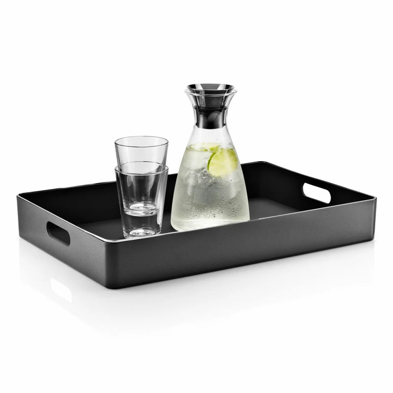 Eva Solo Serviertablett, Tablett, Frühstückstablett, Edelstahl/Kunstoff, Schwarz, 567623