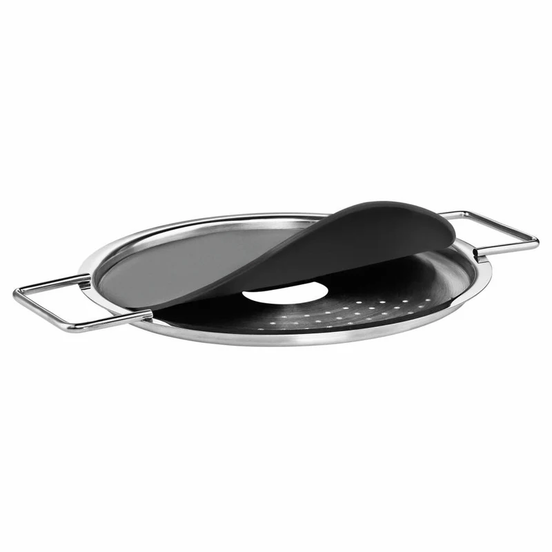 Eva Solo Abgießdeckel, Abgießsieb, Abgießhilfe, Kochen, Zubehör, Edelstahl/Silikon, Ø 16 cm, 203016