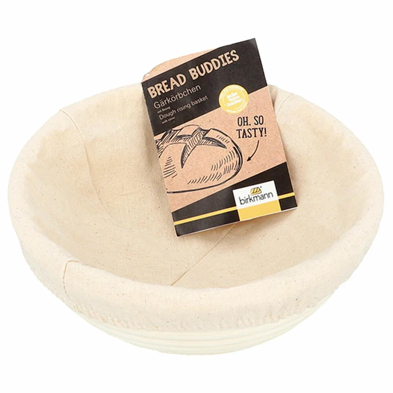 Birkmann Bread Buddies Gärkörbchen Rund, Gärkorb, Peddigrohr / Baumwolle, Ø 20 cm, 331303