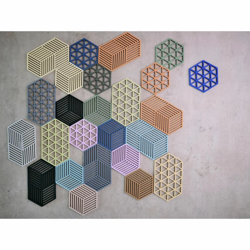 Zone Denmark Untersetzer Hexagon Rosemary, Silikon, Grün, 16 x 14 cm, 31599