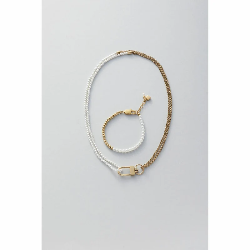 Leonardo Jewels Armband gold Lucinda, Schmuckarmband, Armkette, Modeschmuck, Edelstahl IP gold, Perlen , 024330