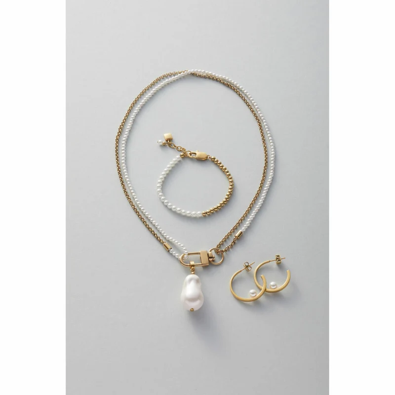Leonardo Jewels Armband gold Lucinda, Schmuckarmband, Armkette, Modeschmuck, Edelstahl IP gold, Perlen , 024330