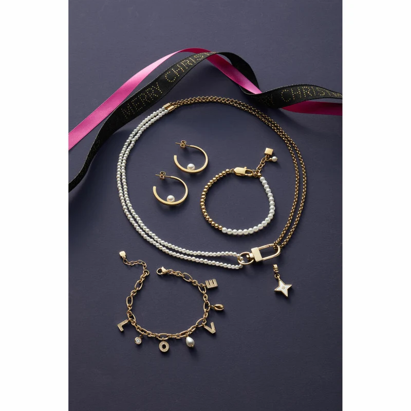 Leonardo Jewels Armband gold Lucinda, Schmuckarmband, Armkette, Modeschmuck, Edelstahl IP gold, Perlen , 024330