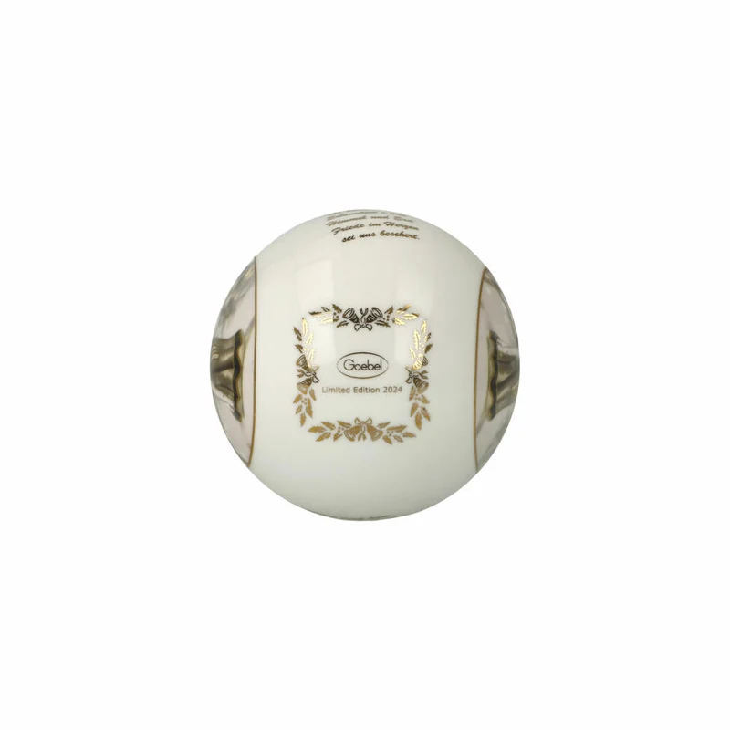 Goebel Kugel Jahreskugel 2024, Christbaumkugel, Porzellan, Walnuss, 8 cm, 66501671