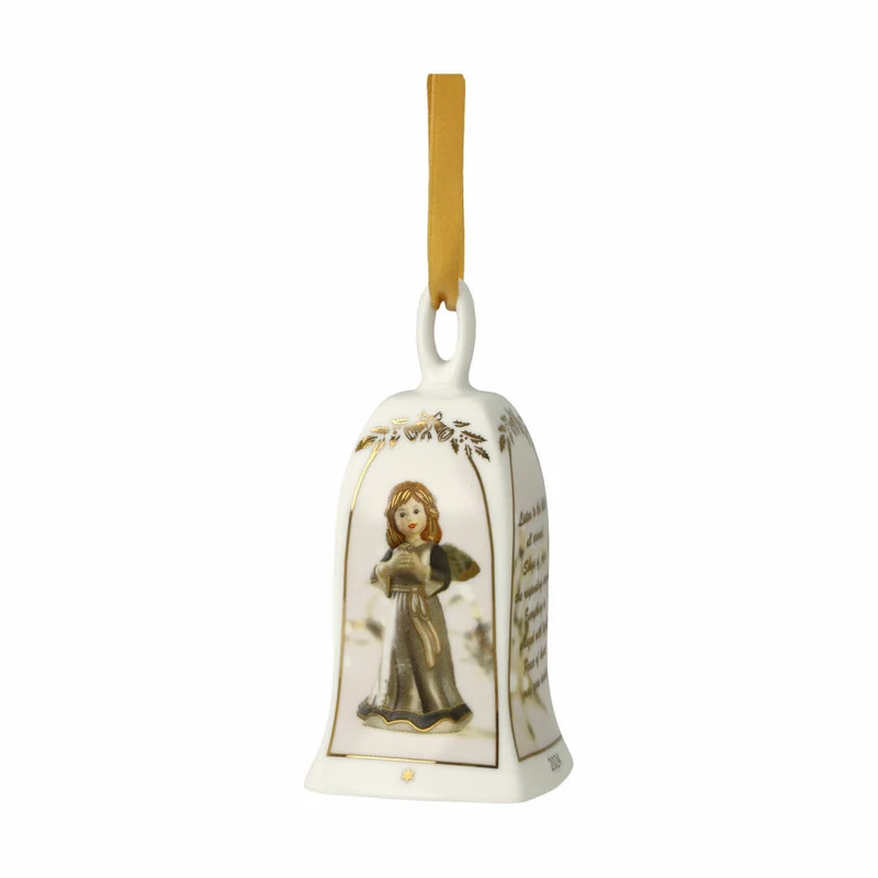 Goebel Glocke Jahresglocke 2024, Weihnachtsglocke, Porzellan, Walnuss, 10 cm, 66505461