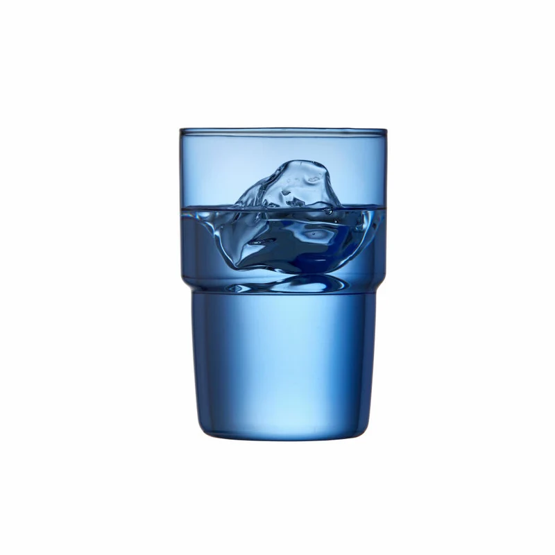 Lyngby Glas Trinkglas Torino 2er Set, Becher, Glas, Blau, 400 ml, 30196