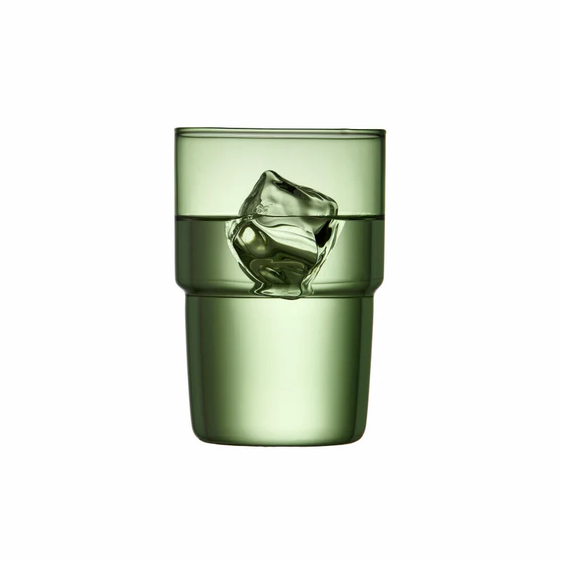 Lyngby Glas Trinkglas Torino 2er Set, Becher, Glas, Grün, 400 ml, 30198