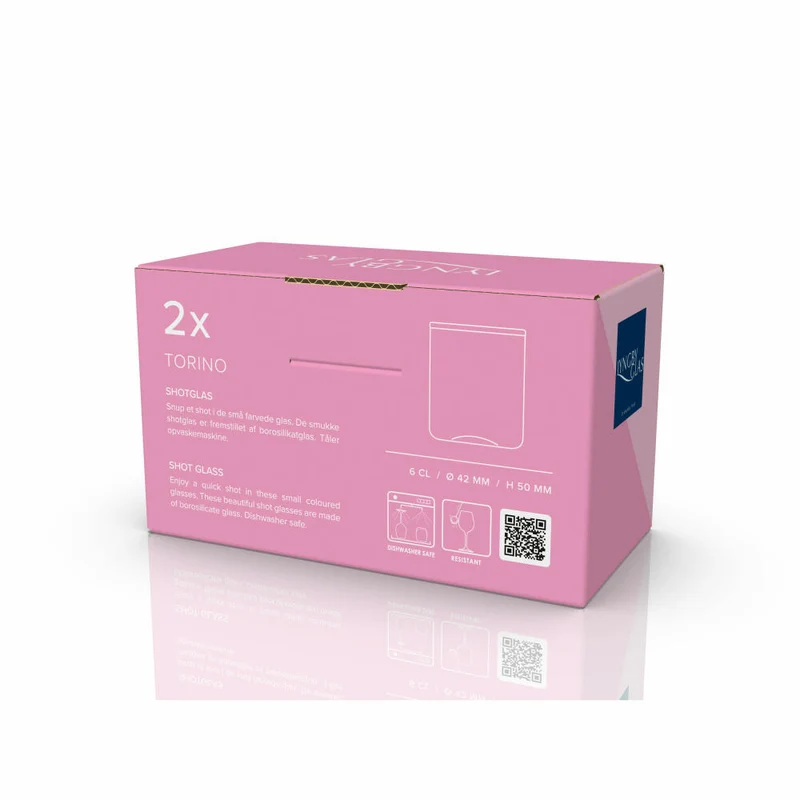 Lyngby Glas Messglas Torino 2er Set, Messbecher, Glas, Pink, 600 ml, 30202
