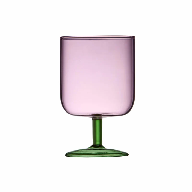 Lyngby Glas Weinglas Torino 2er Set, zweifarbig, Glas, Pink, Grün, 300 ml, 30205