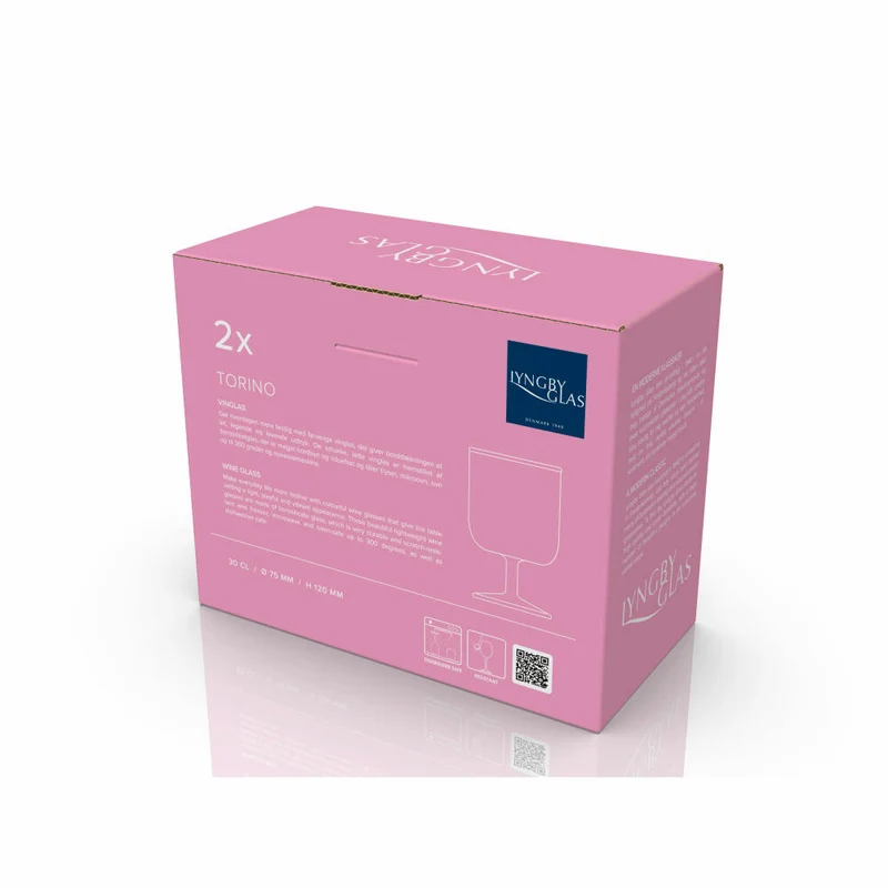 Lyngby Glas Weinglas Torino 2er Set, zweifarbig, Glas, Pink, Grün, 300 ml, 30205