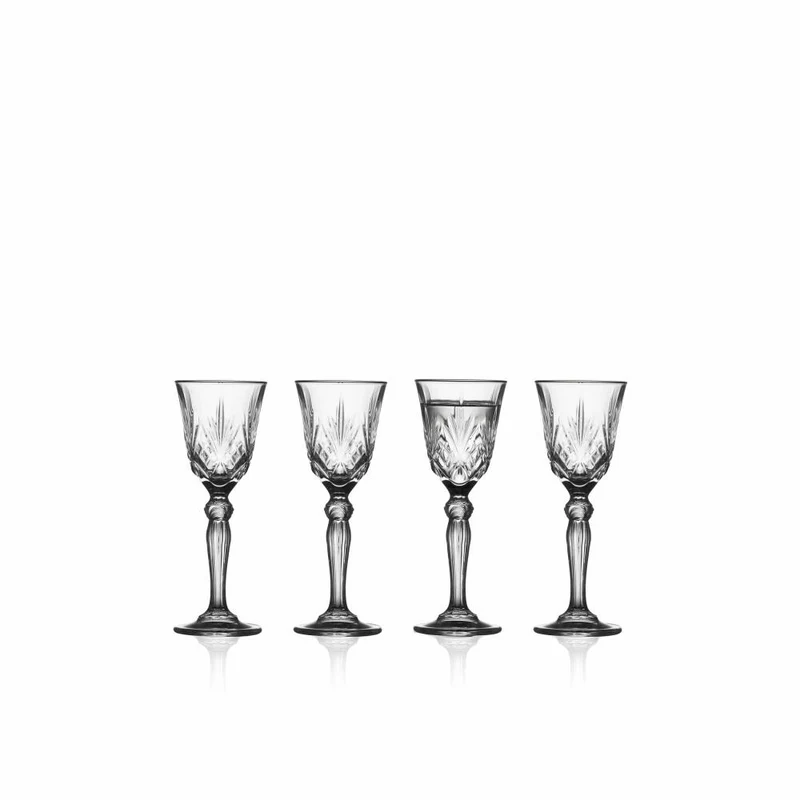 Lyngby Glas Schnapsglas Melodia 4er Set, Kristallglas, Transparent, 50 ml, 31133