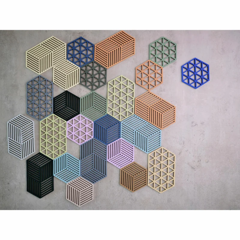 Zone Denmark Untersetzer Hexagon Pear, Silikon, Grün, 24 cm, 31613