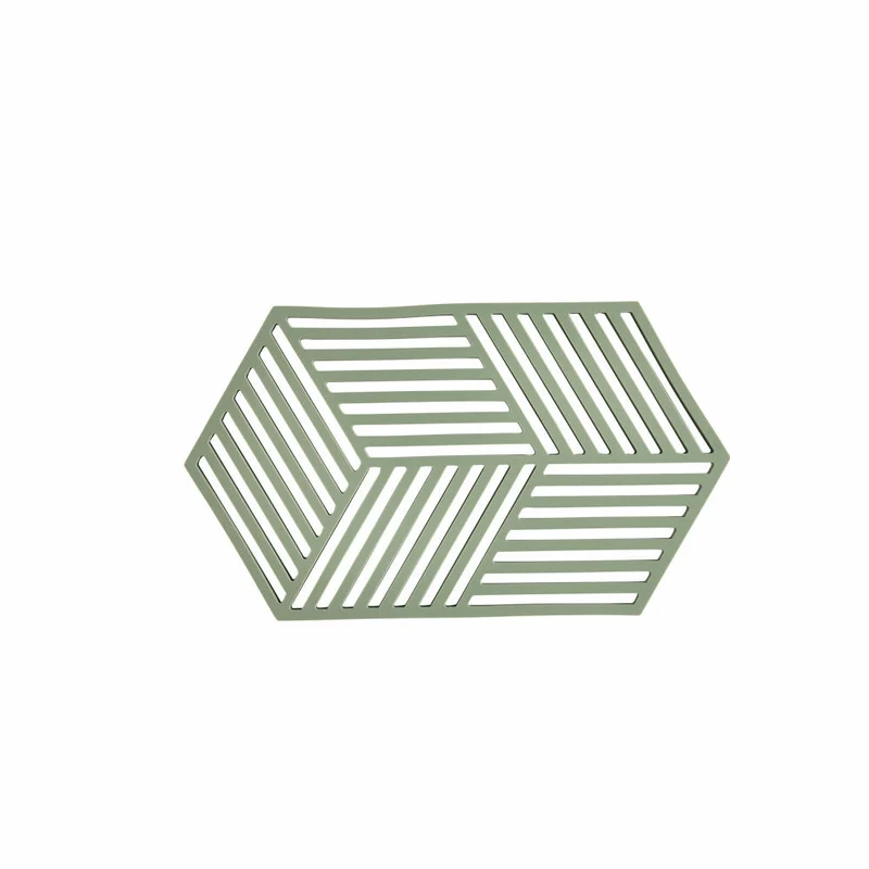 Zone Denmark Untersetzer Hexagon Rosemary, Silikon, Grün, 24 cm, 31614