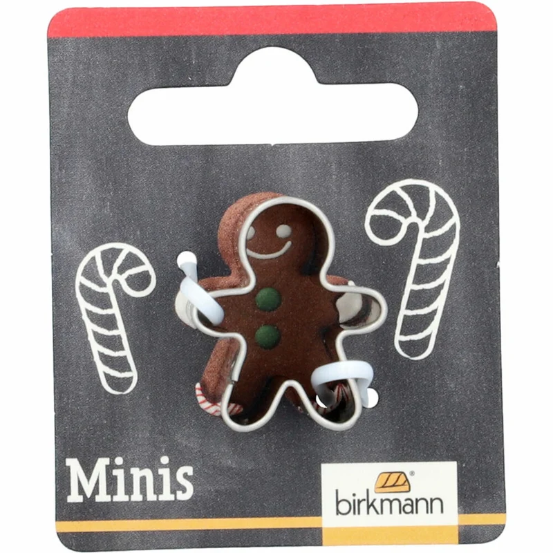 Birkmann Mini-Ausstechform Gingerman, Ausstecher, Plätzchenform, Keks, Plätzchen, Edelstahl, 2.5 cm, 152953
